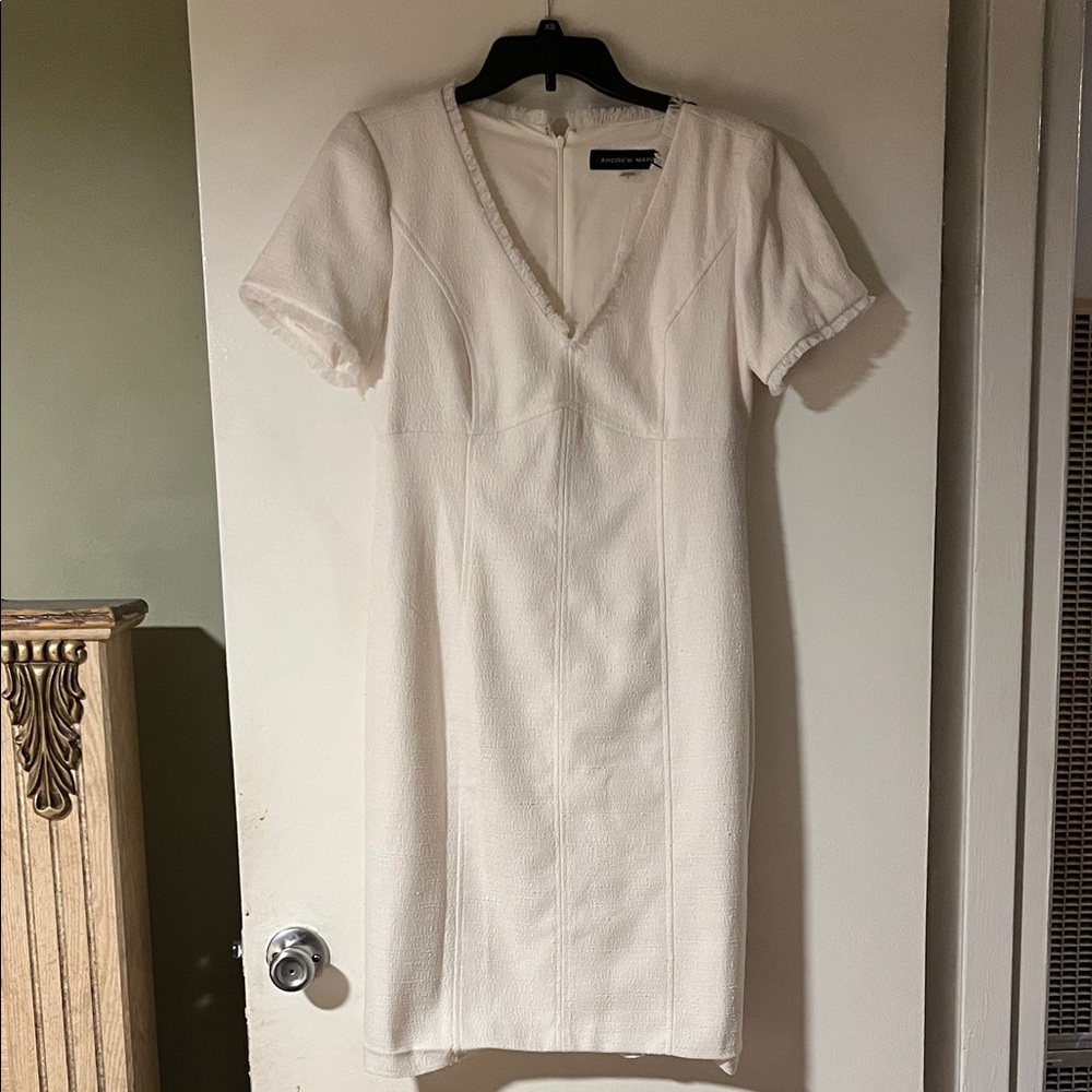 Andrew Marc Cream Mini Dress